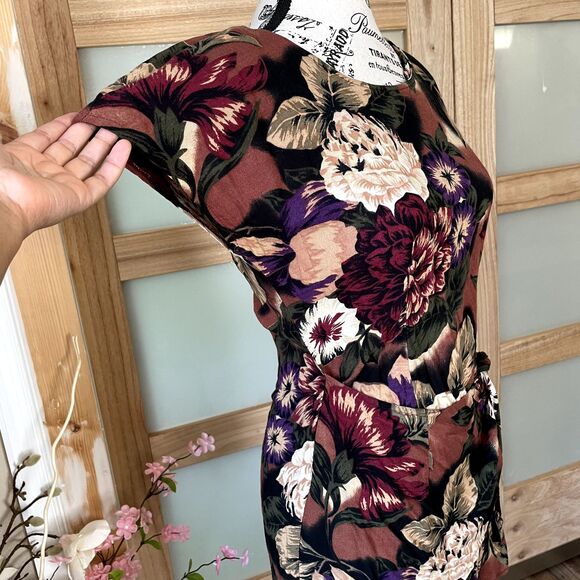 Knapp Studio Women Floral Casual Fall Autumn Colors Woman Wrap Mini Dress - Picture 5 of 14